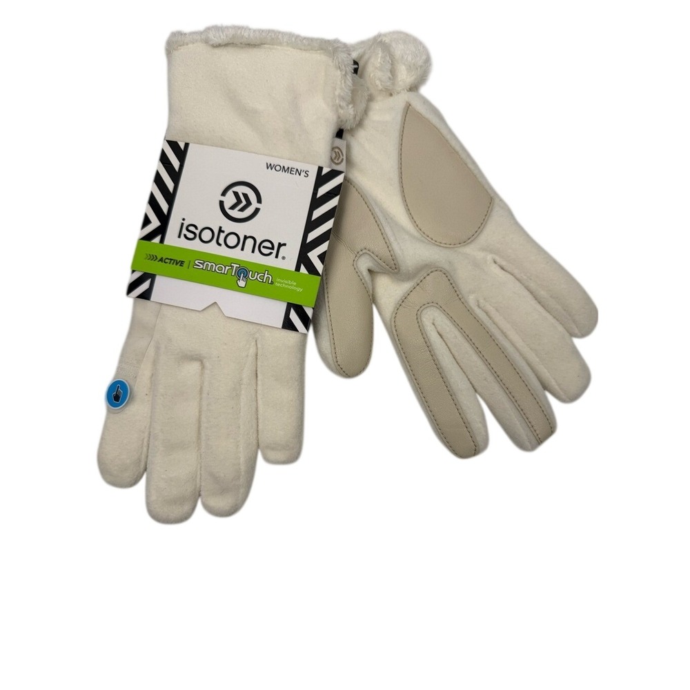 Isotoner Women's Smartouch Microluxe Lined Gloves Ivory NWT | One Size